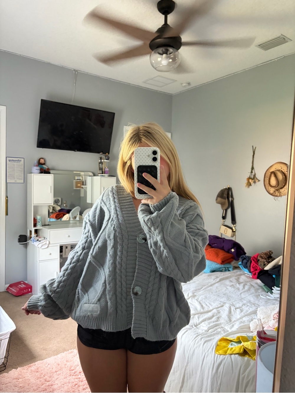 Taylor Swift Light Gray Cable Knit Button Cardigan